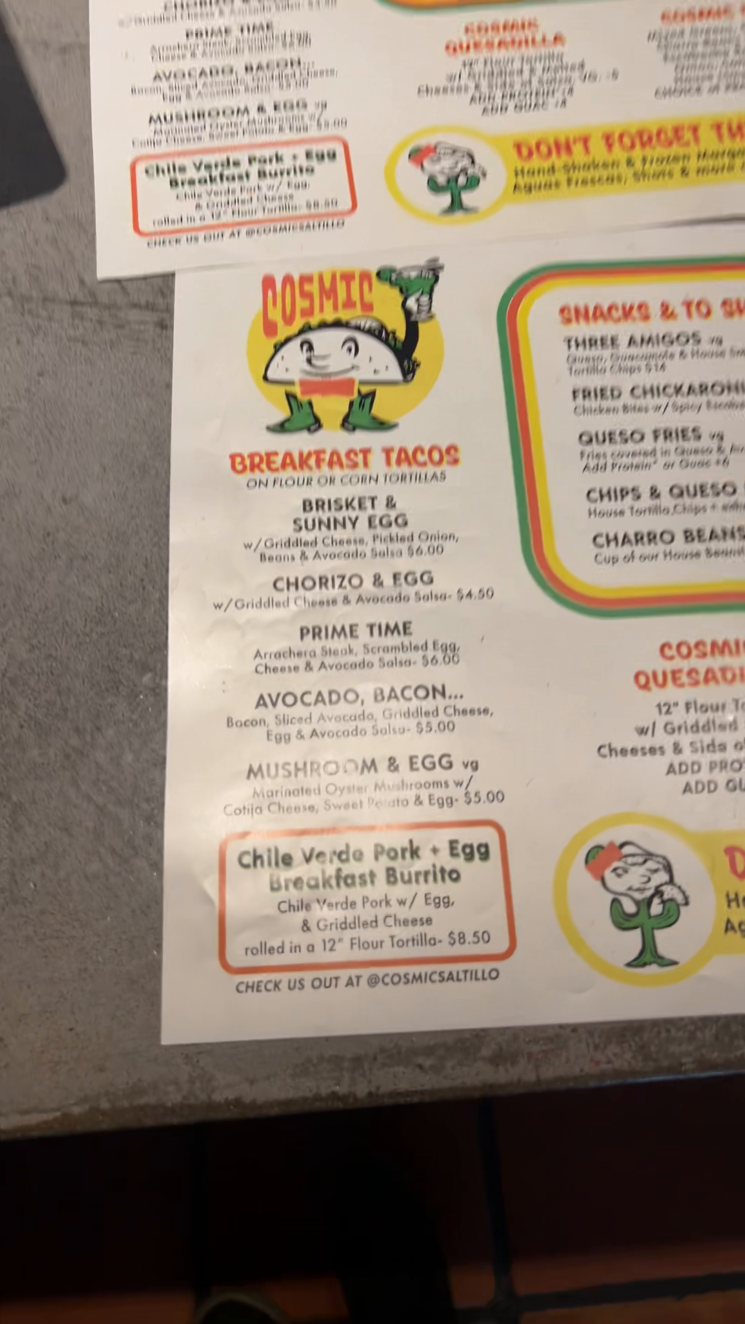 Cosmic Breakfast Tacos
