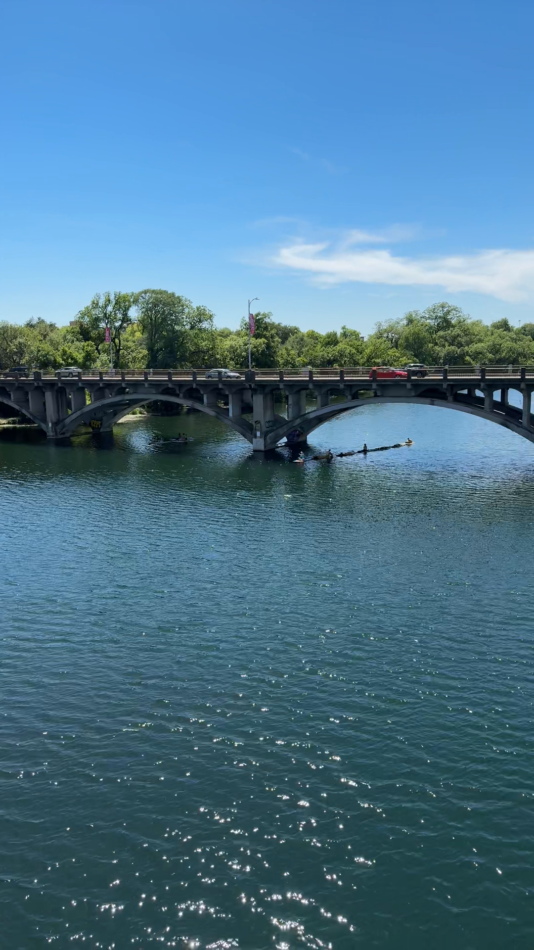 Kayakers on Bridge